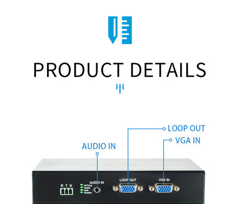 FTTN SQ-VGA02 VGA Digital Fiber Optic Video Terminal Противопомешательство передачи на большие расстояния